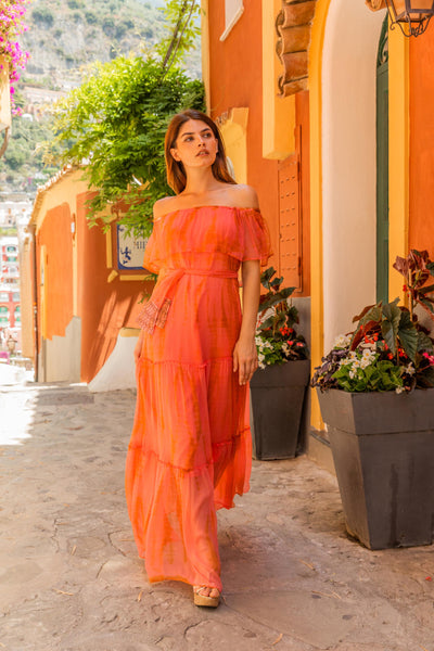 Lindsey Brown Mykonos Dress In Orange