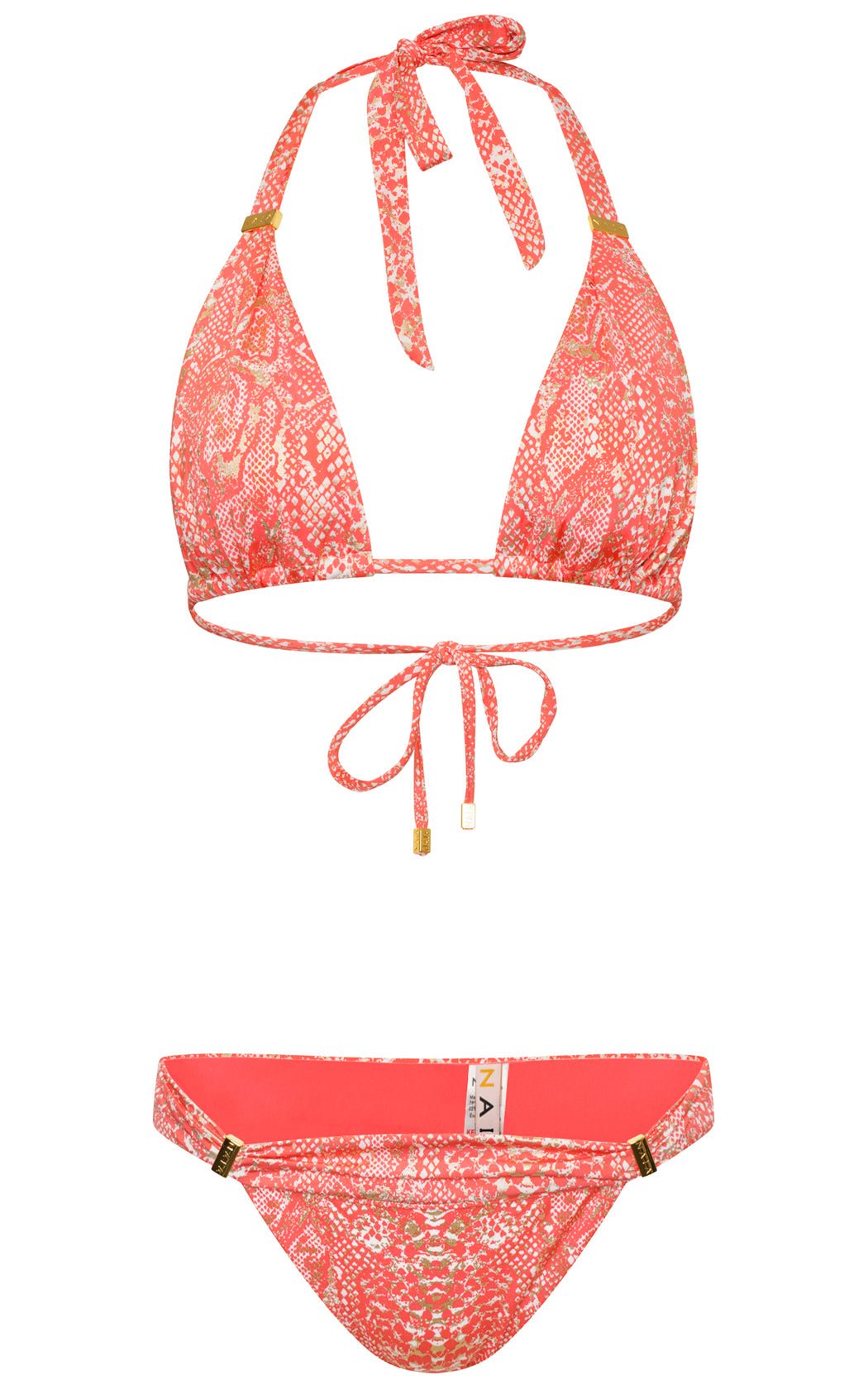 Naia Maia Halter Bikini Top In Coral - Beach 2 Bar London