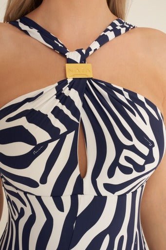 Naia Bianca Navy Zebra Swimsuit - Beach 2 Bar London