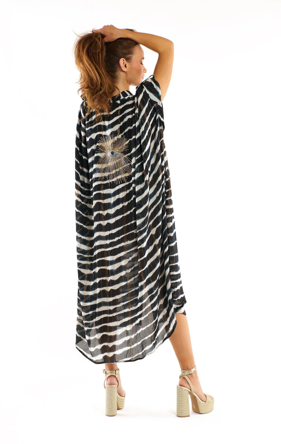 Wild Aaron  Embellished Tie Dye Beach Cover Up