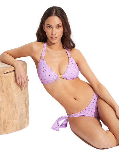 Seafolly Tab Front Reversible Halter Bra in Lilac FINAL SALE
