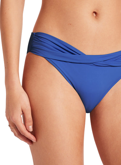 Seafolly Collective Twist Band Hipster In Azure Blue