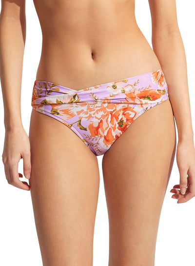 Seafolly Paradise Garden Twist Band Mini Hipster In Lilac FINAL SALE